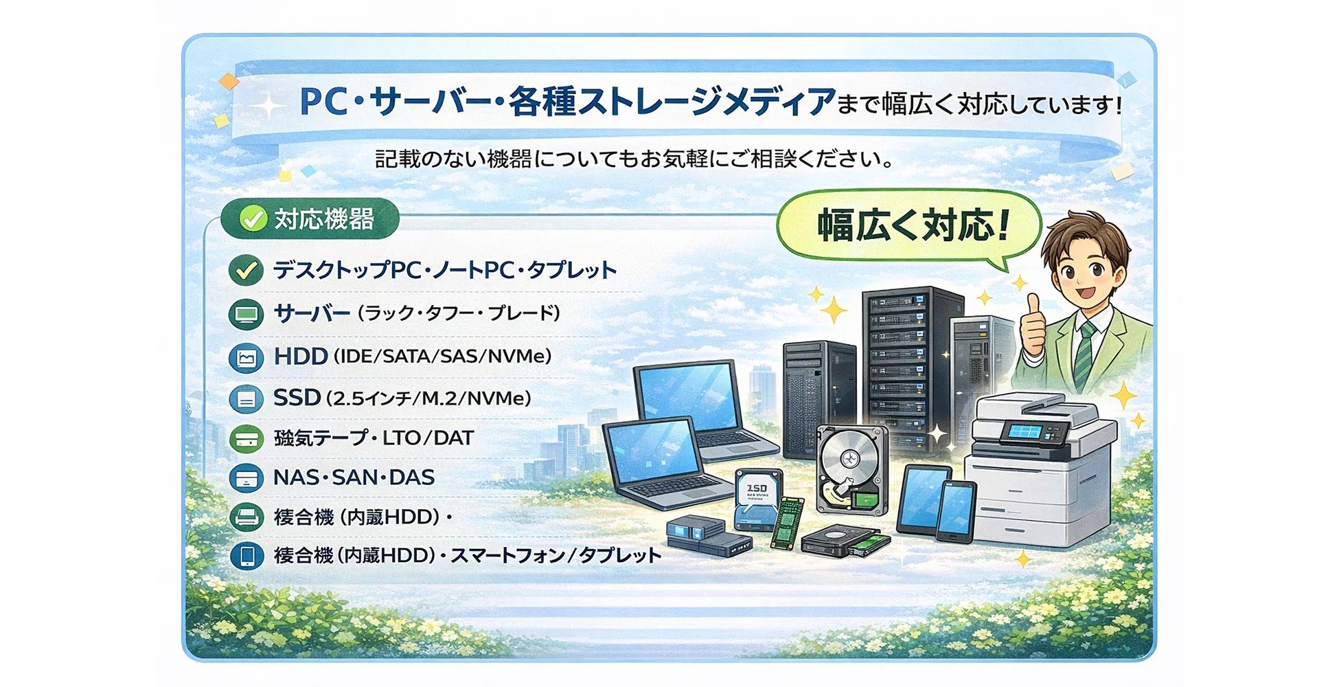 PC・ノートPC・サーバーのデータ消去対応機器