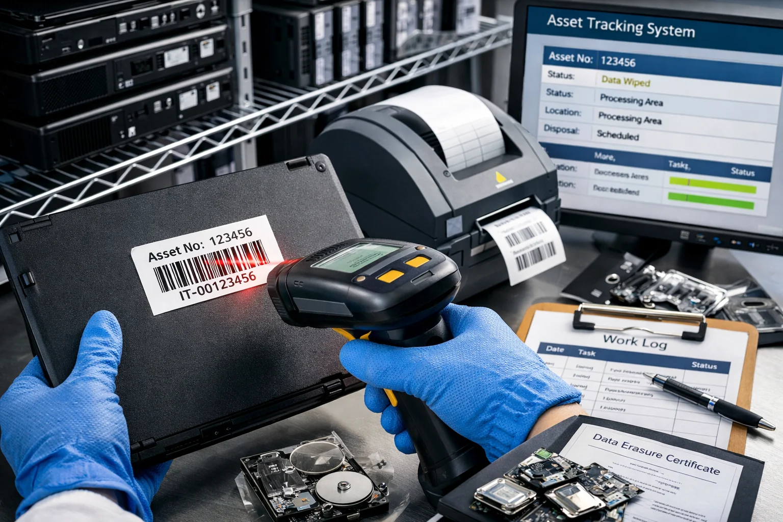 1台ごとの管理番号・バーコード管理